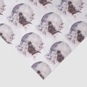 Schwarze Katze durch einen magischen Vollmond Seidenpapier (Ausschnitt)