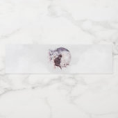 Schwarze Katze durch einen magischen Vollmond Wasserflaschenetikett (Einzelnes Label)