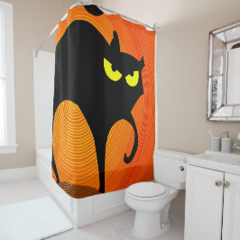 Schwarze Katze Duschvorhang