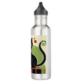 Schwarze Katze Edelstahlflasche (Rechts)