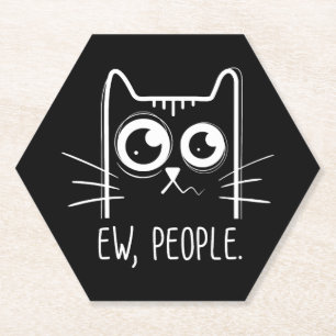 Schwarze Katze Ekel Menschen Lustiger Katzenliebha Untersetzer