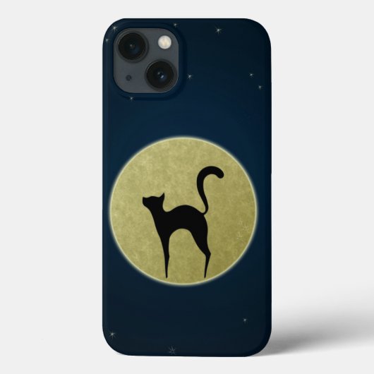 Schwarze Katze Eleganz Silhouette und Mond Case-Mate iPhone Hülle (Rückseite)
