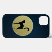 Schwarze Katze Eleganz Silhouette und Mond Case-Mate iPhone Hülle (Rückseite (Horizontal))