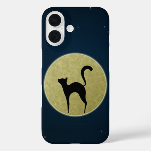 Schwarze Katze Eleganz Silhouette und Mond Case-Mate iPhone Hülle (Rückseite)