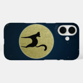 Schwarze Katze Eleganz Silhouette und Mond Case-Mate iPhone Hülle (Rückseite (Horizontal))
