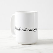Schwarze Katze Energie Kaffeetasse (Vorderseite Links)