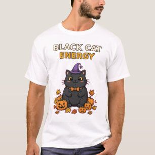 Schwarze-Katze-Energie Lustiger Halloween-Shirt T-Shirt