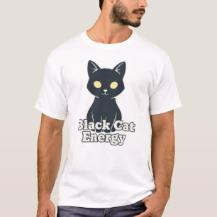 Schwarze Katze Energie Süße Katzenzitat-Illustrati T-Shirt