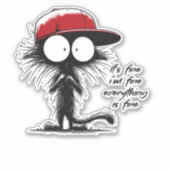 Schwarze Katze Es ist gut, ich bin gut alles ist g Aufkleber (Vorderseite)