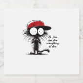 Schwarze Katze Es ist gut, ich bin gut alles ist g Schaumweinetikett (Einzelnes Label)