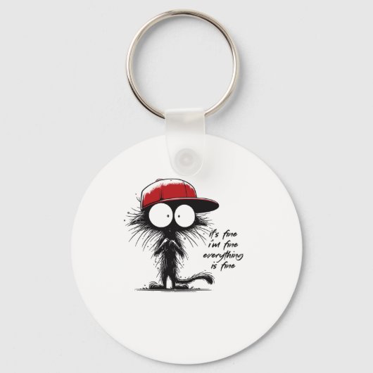 Schwarze Katze Es ist gut, ich bin gut alles ist g Schlüsselanhänger (Vorderseite)