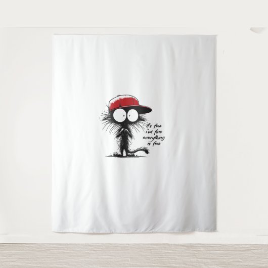 Schwarze Katze Es ist gut, ich bin gut alles ist g Wandteppich (Vorderseite)