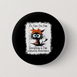 Schwarze Katze Es ist in Ordnung Ich bin in Ordnun Button