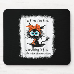 Schwarze Katze Es ist in Ordnung Ich bin in Ordnun Mousepad