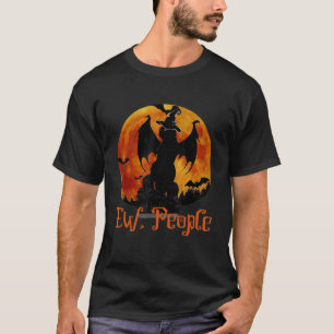 Schwarze Katze Ew Leute Halloween Mond Gruselig T-Shirt
