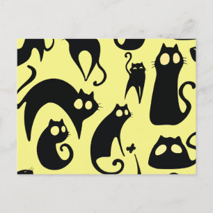 Schwarze Katze Feiertagspostkarte