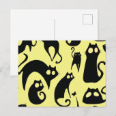 Schwarze Katze Feiertagspostkarte (Vorne/Hinten)