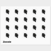 Schwarze Katze Feilenägel Runder Aufkleber (Blatt)
