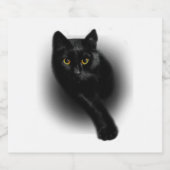 Schwarze Katze Feilenägel Schaumweinetikett (Einzelnes Label)