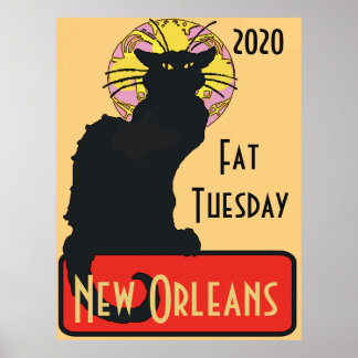 Schwarze Katze, Fett Dienstag, Text bearbeiten Poster