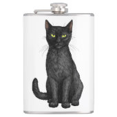 Schwarze Katze Flachmann (Vorderseite)