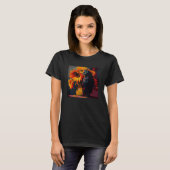 Schwarze Katze Flamingo Su Ower T-Shirt (Vorne ganz)