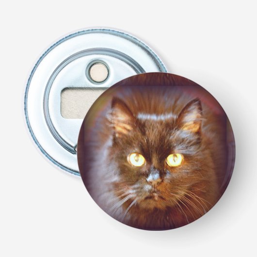 schwarze Katze Flaschenöffner (Vorderseite)