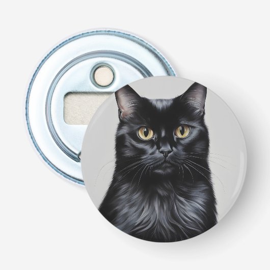 Schwarze Katze Flaschenöffner (Vorderseite)