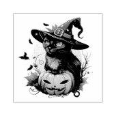 Schwarze Katze, Fledermäuse und Jack-O-Laterne Gummistempel (Prägung)