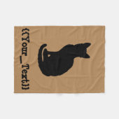 Schwarze Katze Fleecedecke (Vorderseite (Horizontal))