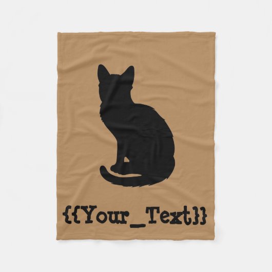 Schwarze Katze Fleecedecke (Vorderseite)