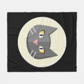 Schwarze Katze Fleecedecke (Vorderseite (Horizontal))