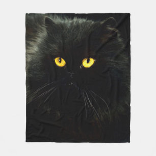 Schwarze Katze Fleecedecke
