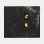 Schwarze Katze Fleecedecke (Vorderseite (Horizontal))