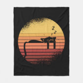 Schwarze Katze Fleecedecke (Vorderseite)