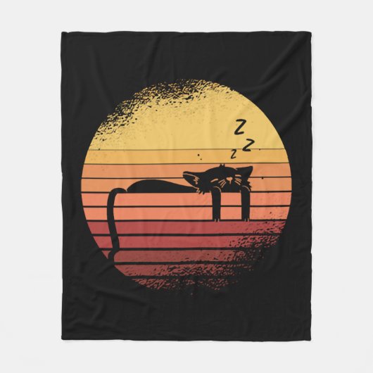 Schwarze Katze Fleecedecke (Vorderseite)