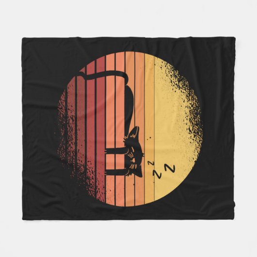 Schwarze Katze Fleecedecke (Vorderseite (Horizontal))