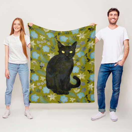 Schwarze Katze Fleecedecke (Beispiel)