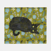 Schwarze Katze Fleecedecke (Vorderseite (Horizontal))