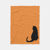 Schwarze Katze Fleecedecke (Vorderseite)
