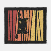 Schwarze Katze Fleecedecke (Vorderseite (Horizontal))