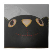 Schwarze Katze Fliese (Vorderseite)