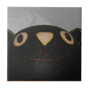 Schwarze Katze Fliese