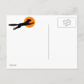 Schwarze Katze Flying School Vintages Halloween Po Postkarte (Rückseite)