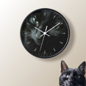 Schwarze Katze Foto Runde Wanduhr