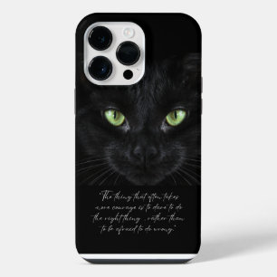 Schwarze Katze Foto, Weisheit iPhone 14 Pro Max Hülle