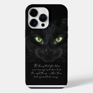 Schwarze Katze Foto, Weisheit iPhone 14 Pro Max Hülle