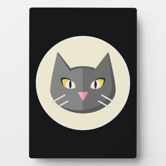 Schwarze Katze Fotoplatte (Vorderseite)