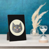 Schwarze Katze Fotoplatte (Seite)