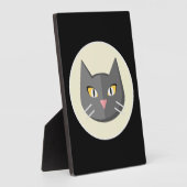 Schwarze Katze Fotoplatte (Seite)